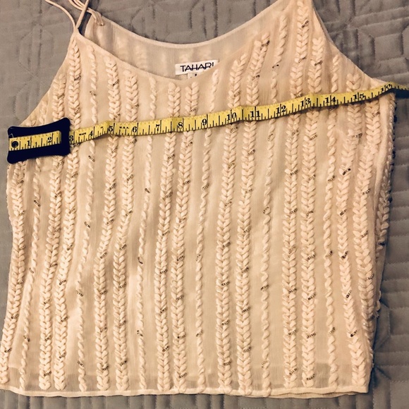 NWOT Silk Pearl-Silver Bead/Weave Camisole Tank - Picture 8 of 14